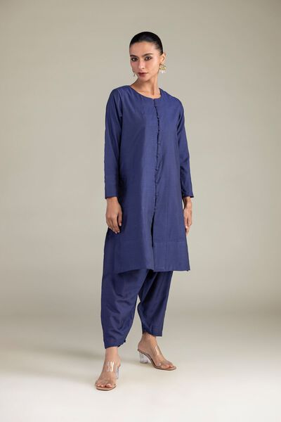 Dyed | Textured Raw Silk | Solid Silk Shalwar | GBP 25.00