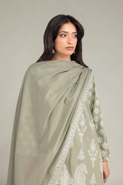 Lawn | Olive Lawn Dupatta | GBP 25.00