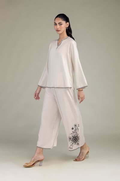 Embroidered | Viscose Crepe | Trousers | GBP 20.00