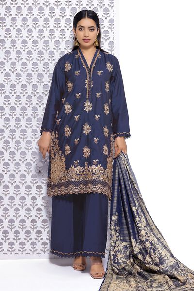Embroidered | Dull Raw Silk | Tailored 3 Piece | GBP 40.00