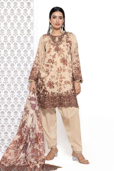 Embroidered | Cotton Satin | Tailored 3 Piece | GBP 35.00