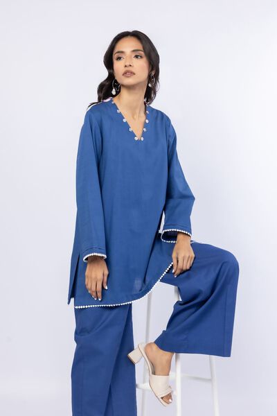 Embroidered | Crosshatch Poplin | Kurta | GBP 25.00