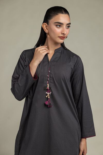 Dyed | Cotton Crinkle | Solid V-Neck Kurta | GBP 9.00