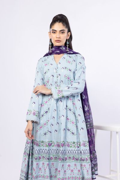 Printed | Crosshatch Raw Silk | 3 Piece Co-ord Set | GBP 105.00