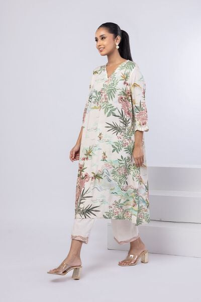 Embroidered | Dull Raw Silk | Pants | GBP 15.00