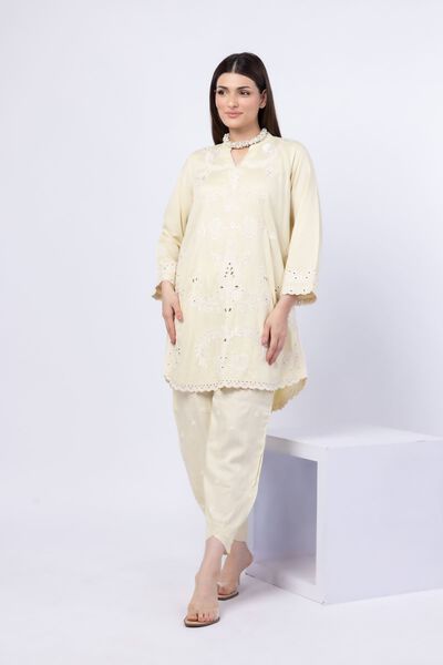 Embroidered | Crosshatch Raw Silk | Kurta | GBP 55.00