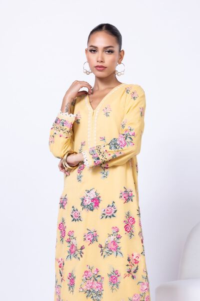 Embroidered | Polyester Crinkle Chiffon | Kurta | GBP 24.00