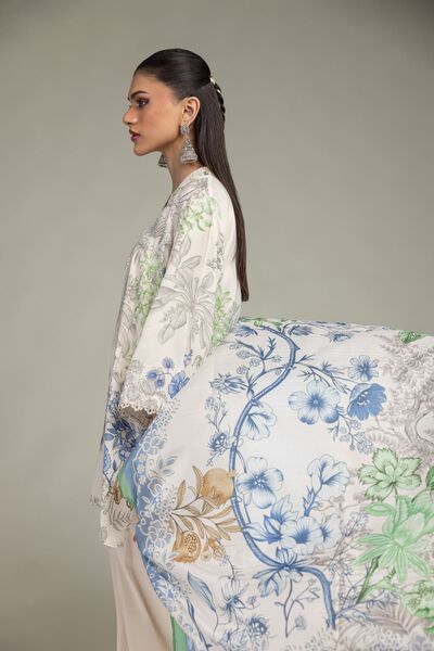 Embroidered | Polyester Silk | Floral Silk Dupatta  | GBP 20.00