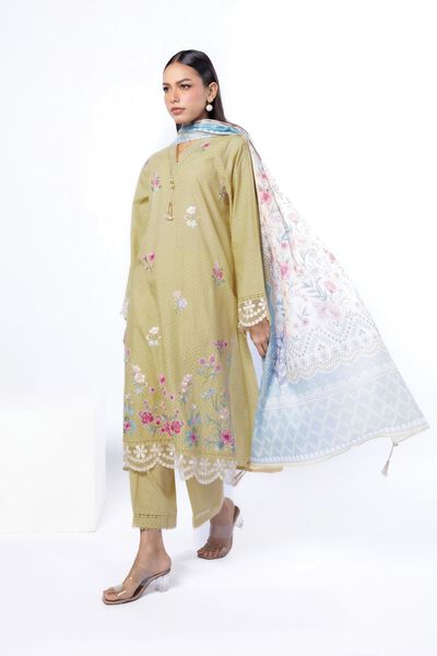 Embroidered | Cotton Dobby | Tailored 3 Piece | GBP 36.00