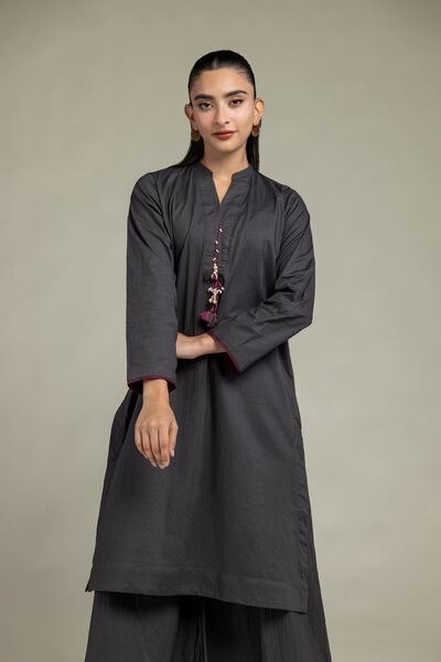 Dyed | Cotton Crinkle | Solid V-Neck Kurta | GBP 9.00