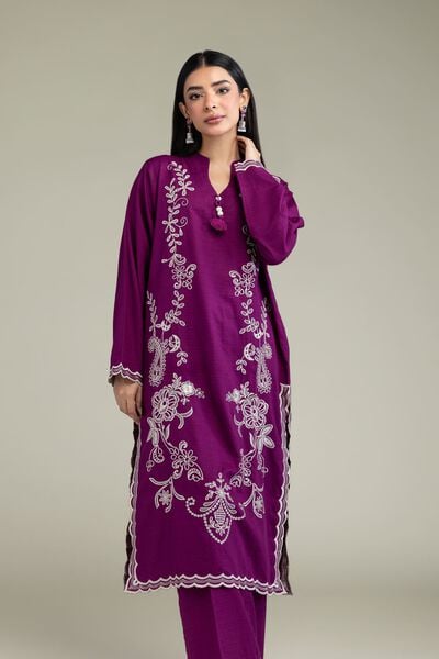 Embroidered | Cotton Dobby | Floral Longline Kurta | GBP 40.00