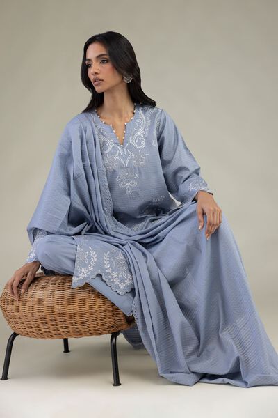 Embroidered | Messuri Dobby | Floral Tailored Set | GBP 75.00