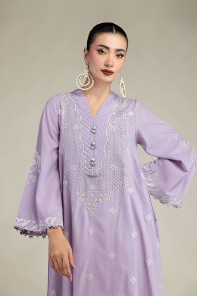 Embroidered | Raw Silk | Long Embroidered Kurta | GBP 50.00