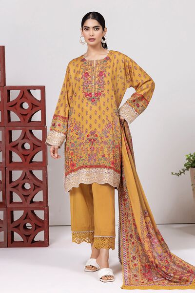 Slub Lawn | Embroidered | Fabrics 3 Piece | GBP 12.50