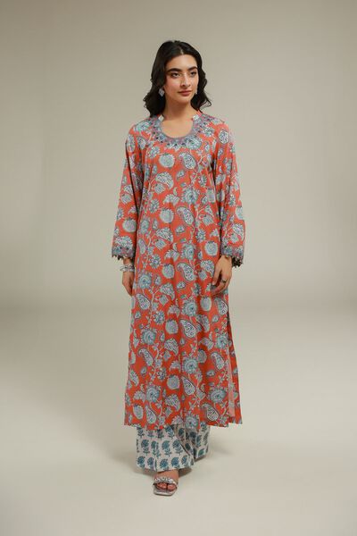 Embroidered | Cotton Viscose | Floral Flared Pants | GBP 20.00