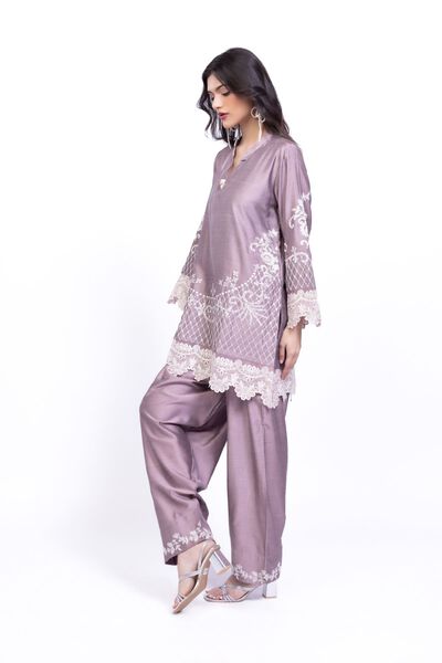 Embroidered | Raw Silk | Pants | GBP 15.00