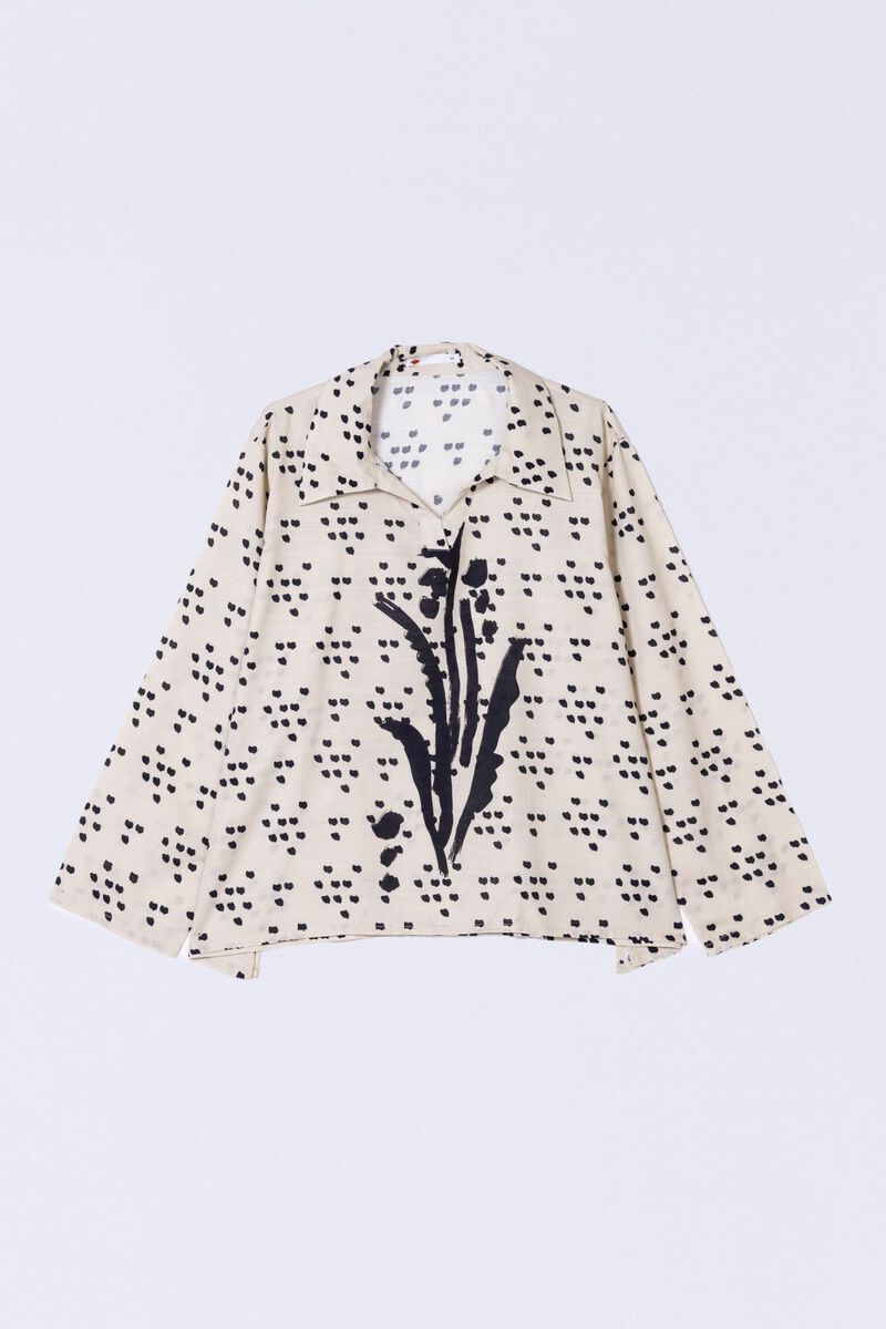 Printed | Dull Raw Silk | Blouse | GBP 9.00