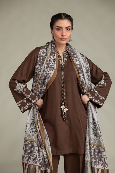Embroidered | Raw Silk | Short V-Neck Kurta | GBP 50.00