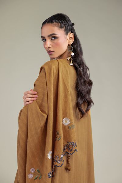 Embroidered | Textured Cotton | Floral Cotton Dupatta | GBP 25.00