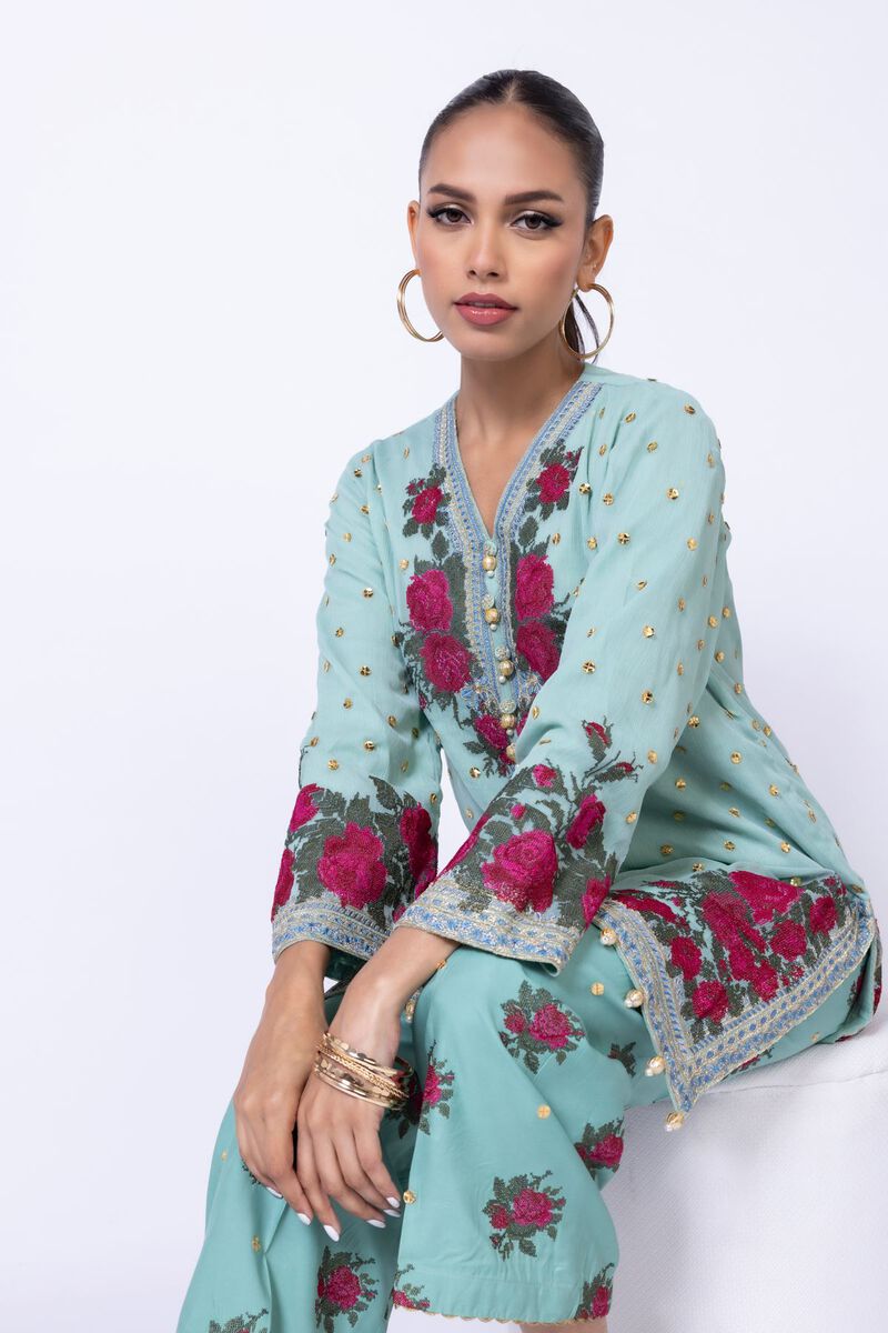 Embroidered | Polyester Crinkle Chiffon | Kurta | GBP 24.00