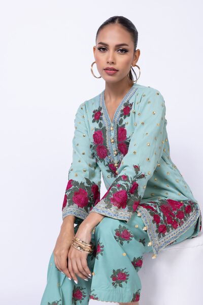 Embroidered | Polyester Crinkle Chiffon | Kurta | GBP 24.00