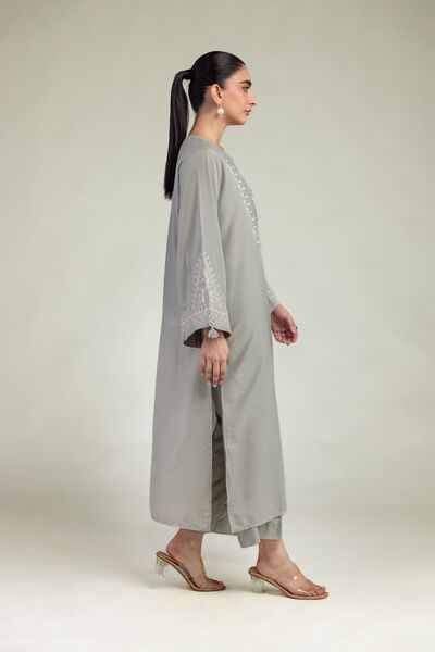 Embroidered | Arabic Lawn | Gray Lawn Pants | GBP 25.00