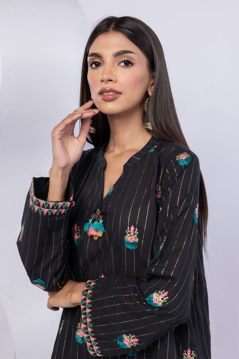 Embroidered | Lurex Stripes | Kurta | GBP 17.50