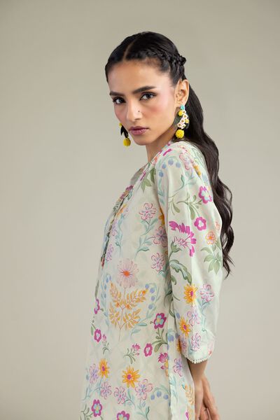 Printed | Cambric | Floral Buttoned Kurta | GBP 20.00