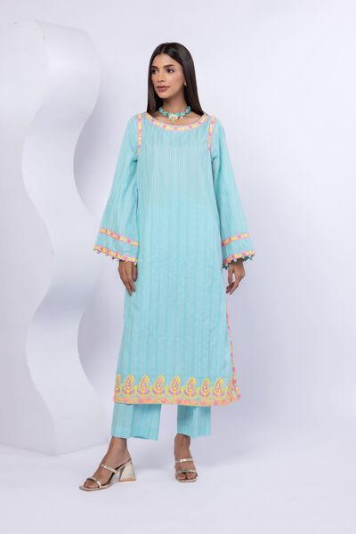 Embroidered | Lurex Stripes | Kurta | GBP 20.00