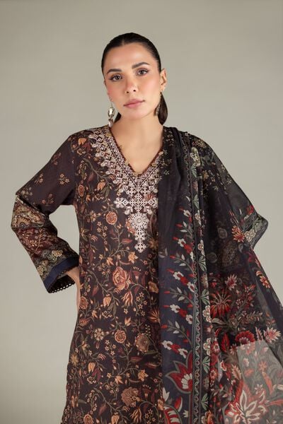 Embroidered | Cotton Dobby | Floral Tailored 3-Piece | GBP 42.00