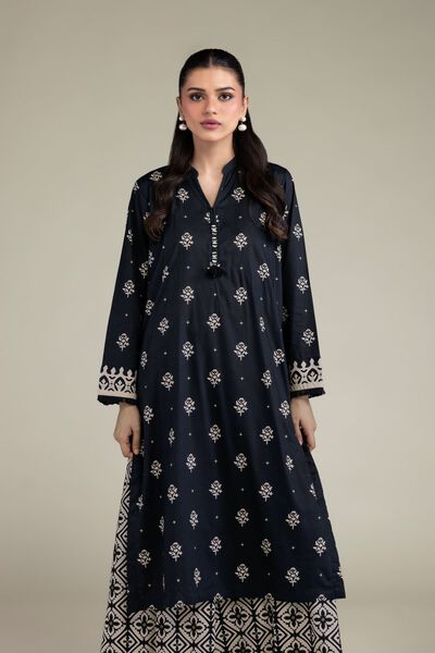 Printed | Cotton Viscose | Long V-Neck Kurta | GBP 30.00
