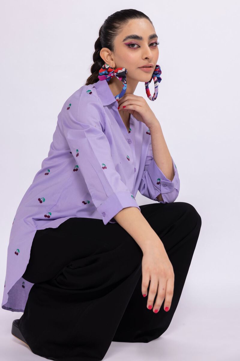 Classic Button Down Shirt, PURPLE, hi-res image number null