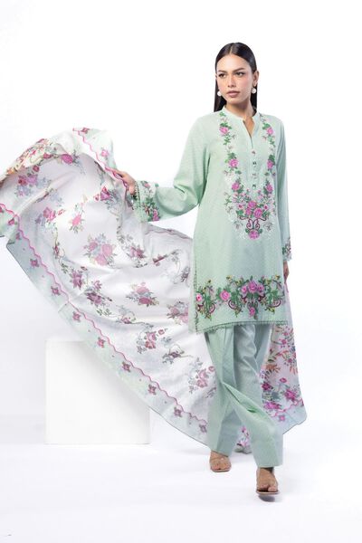 Embroidered | Cotton Dobby | Tailored 3 Piece | GBP 36.00