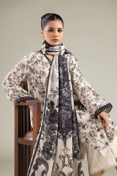 Embroidered | Mesuri Dobby | Floral Tailored 3-Piece | GBP 55.00
