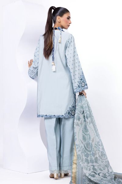 Embroidered | Dull Raw Silk | Tailored 3 Piece | GBP 55.00