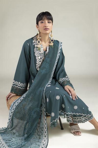 Embroidered | Cambric | Tailored 3-Piece Cambric | GBP 65.00