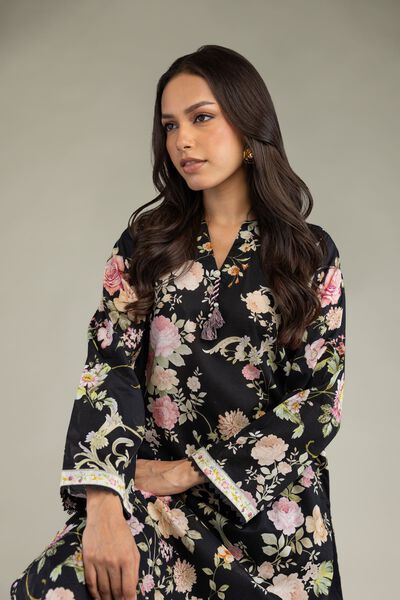 Printed | Cambric | Black Cambric Kurta | GBP 30.00