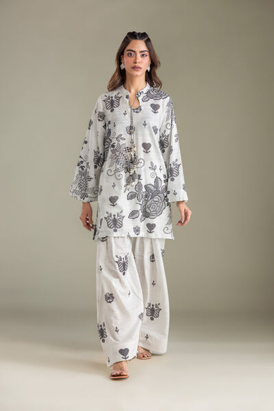Printed | Light Khaddar | White Printed Shalwar | GBP 30.00