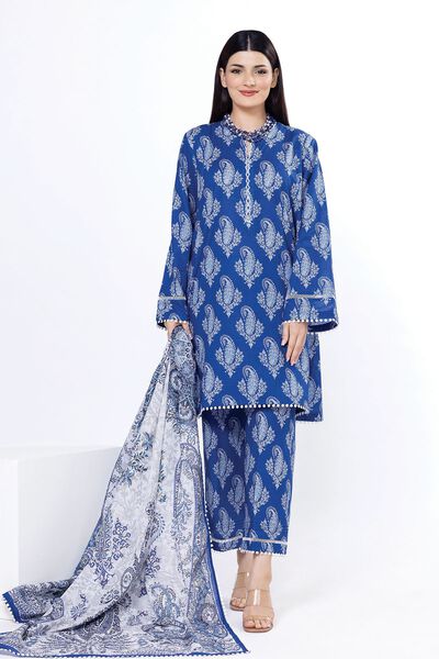 Printed | Slub Lawn | Tailored 3 Piece | GBP 25.00