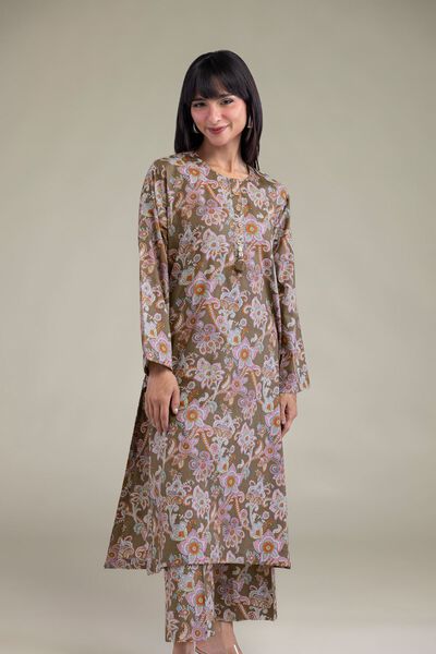 Printed | Cambric | Brown Cambric Kurta | GBP 10.00