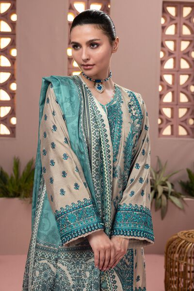 Dull Raw Silk | Embroidered | Fabrics 3 Piece | GBP 27.50