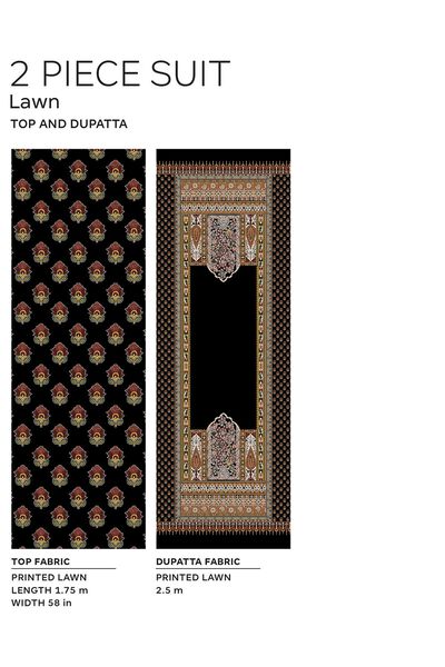 Fabrics 2 Piece | Top Dupatta, BLACK, hi-res