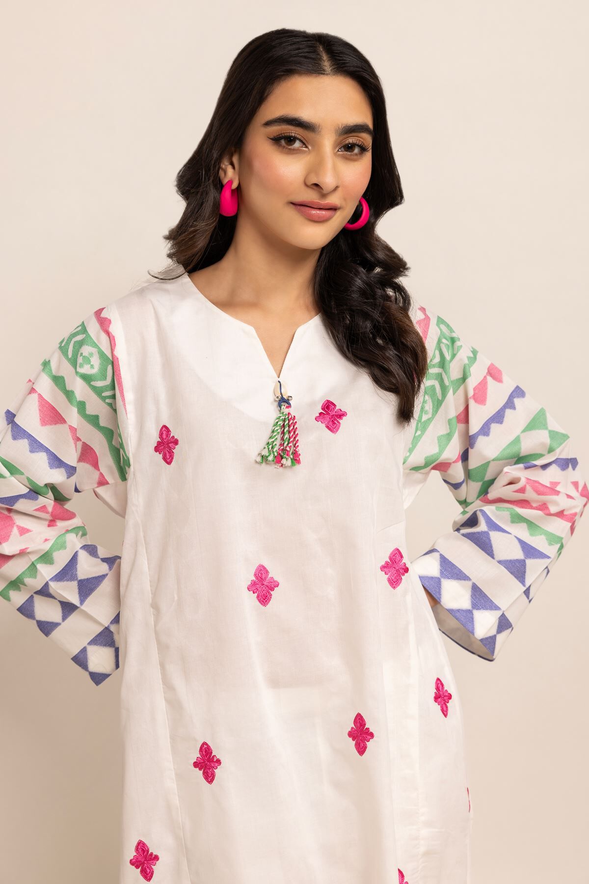 Off white khadi best sale kurti