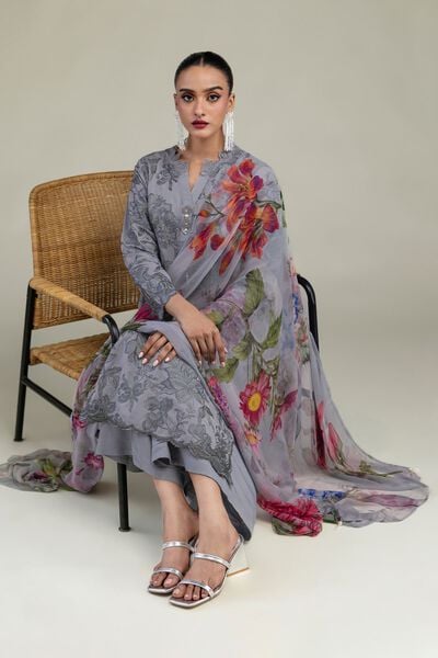 Embroidered | Raw Silk | Floral Silk Kurta | GBP 60.00