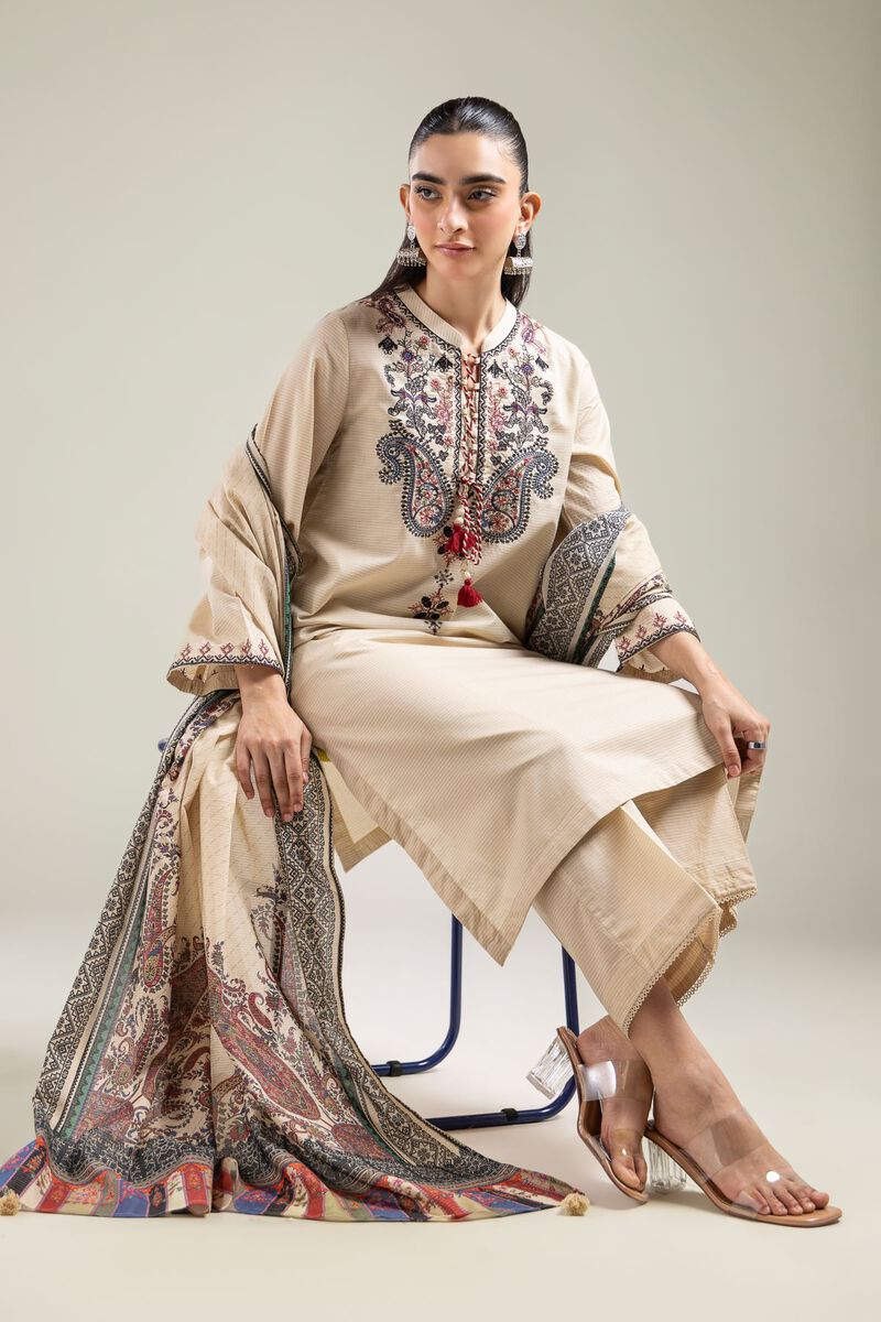 Floral Beige Kurta