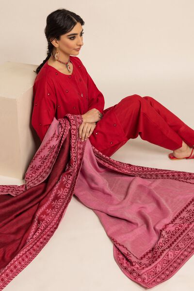 Shawl, RED, hi-res