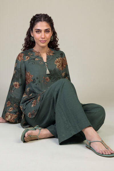 Printed | Light Khaddar | Floral Khaddar Kurta | GBP 30.00