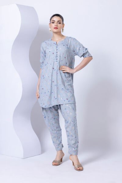 Embroidered | Crosshatch Raw Silk | Kurta | GBP 40.00