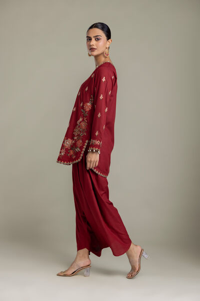 Embroidered | Raw Silk | Solid Silk Pants | GBP 30.00