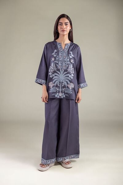 Embroidered | Textured Weave | Trousers | GBP 20.00